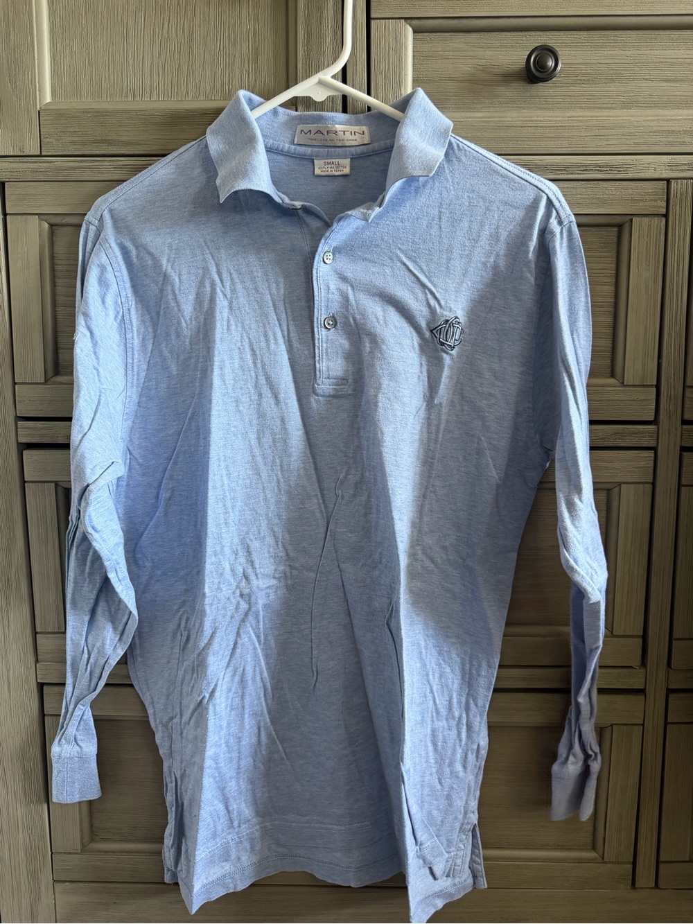 Martin Men’s Long-Sleeve Light Blue Polo Shirt